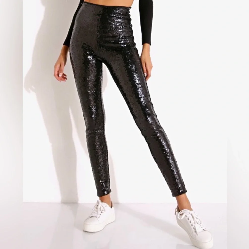 Commando Black Sequin Leggings - Picture 1 of 5